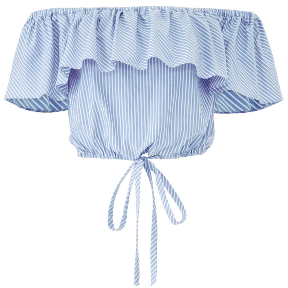 NWOT Jill Stuart Off Shoulder Ruffle Cropped Top